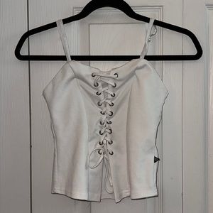 White Corset Tank Top